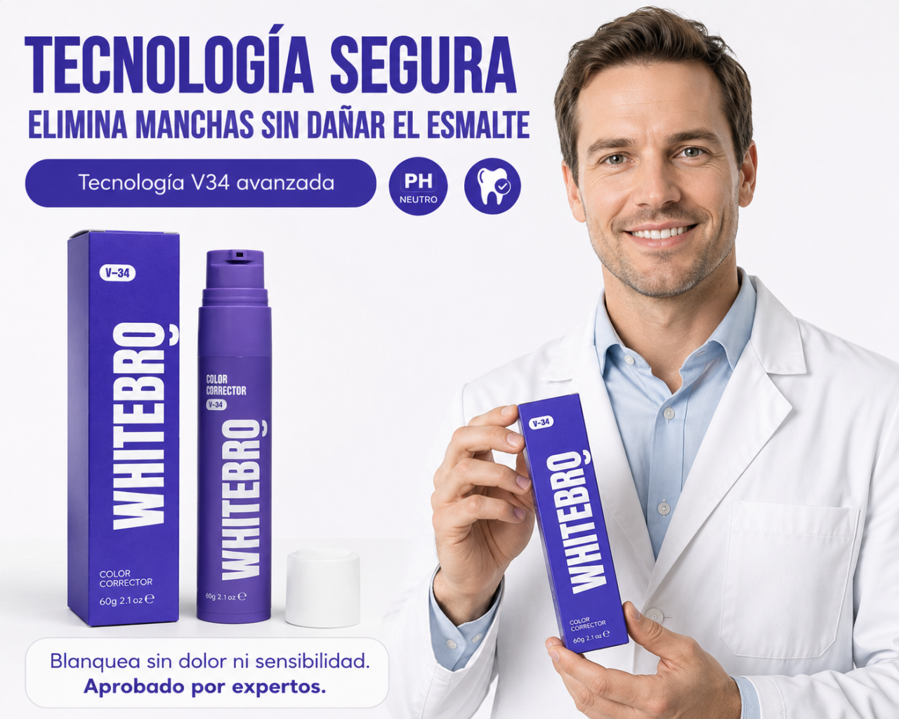 Blanqueador Dental – Neutralizador de Amarillo Instantáneo. 60ML